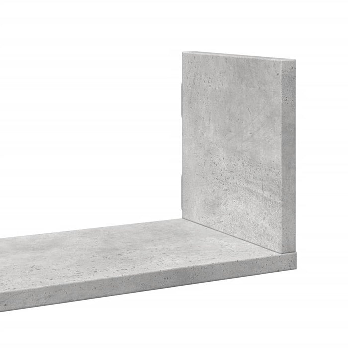Rafturi perete, 3 buc., gri beton, 80x18x18 cm, lemn prelucrat - WALTI WALTI