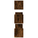 Rafturi perete 3 buc. stejar fumuriu 80x18x18 cm lemn prelucrat - WALTI WALTI