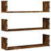 Rafturi perete 3 buc. stejar fumuriu 80x18x18 cm lemn prelucrat - WALTI WALTI