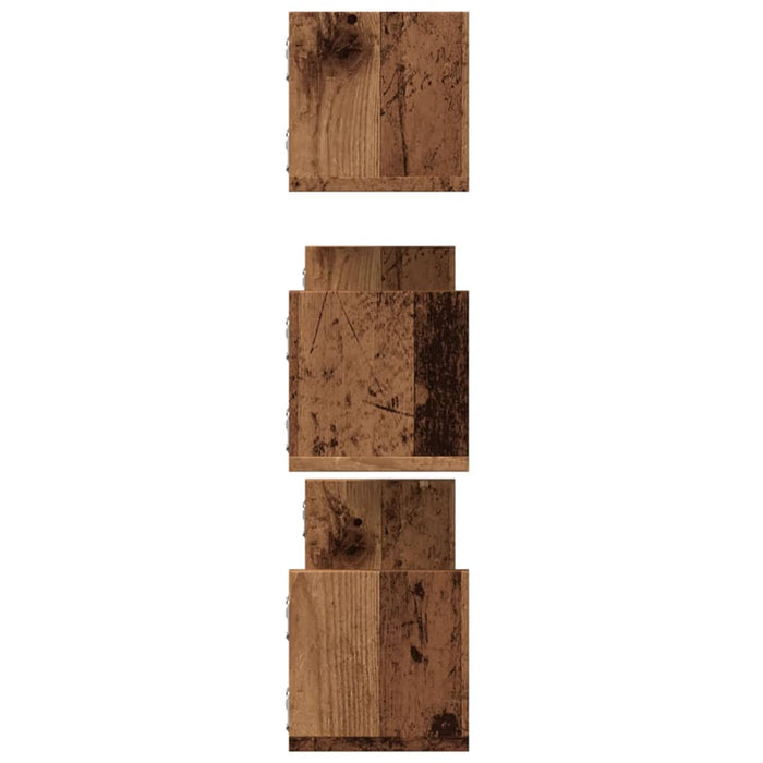 Rafturi perete, 3 buc., lemn vechi, 80x18x18 cm, lemn prelucrat - WALTI WALTI
