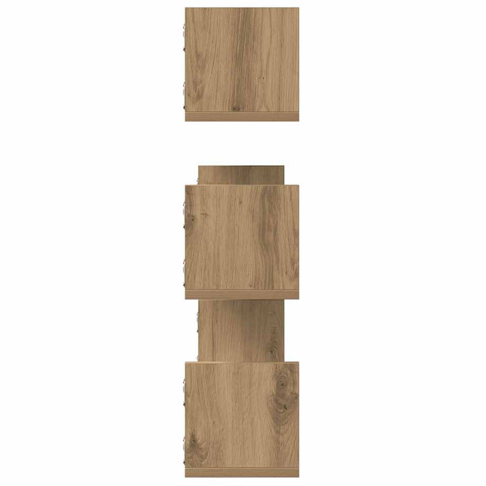 Rafturi perete 3buc. stejar artizanal 80x18x18cm lemn prelucrat - WALTI WALTI