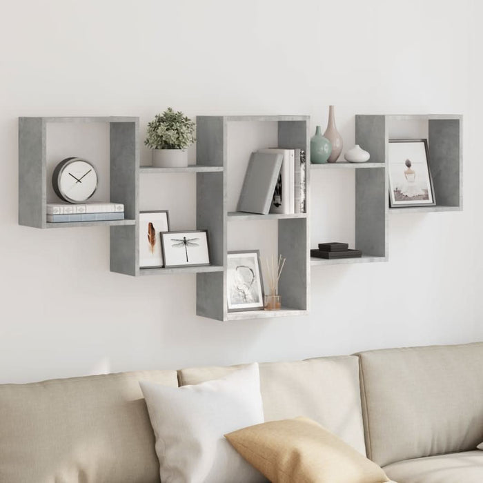 Raft de perete, gri beton, 159x18x66 cm, lemn prelucrat - WALTI WALTI