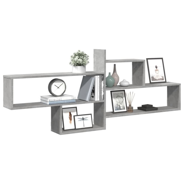 Raft de perete, gri beton, 167,5x18x68 cm, lemn prelucrat - WALTI WALTI