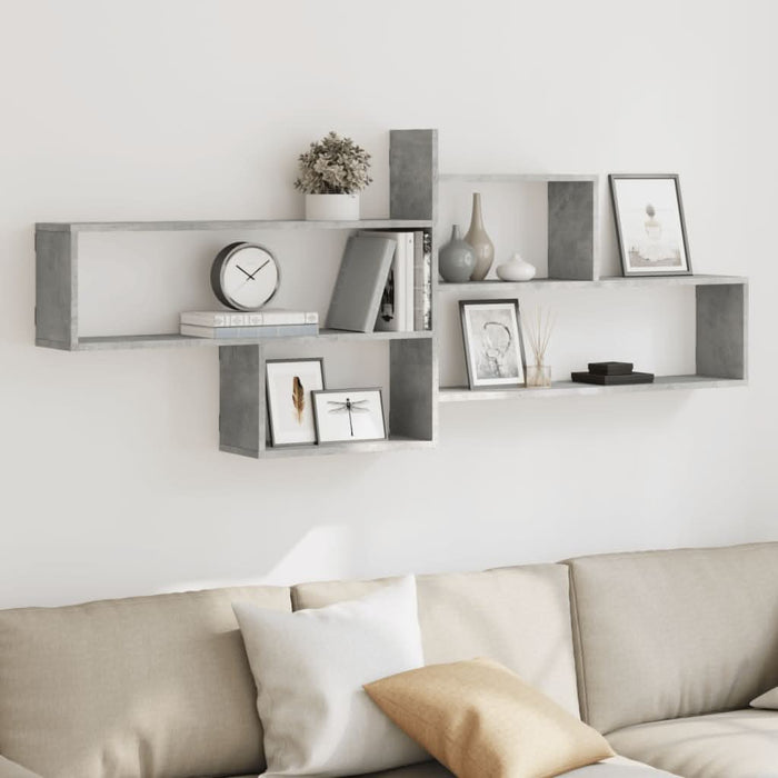 Raft de perete, gri beton, 167,5x18x68 cm, lemn prelucrat - WALTI WALTI