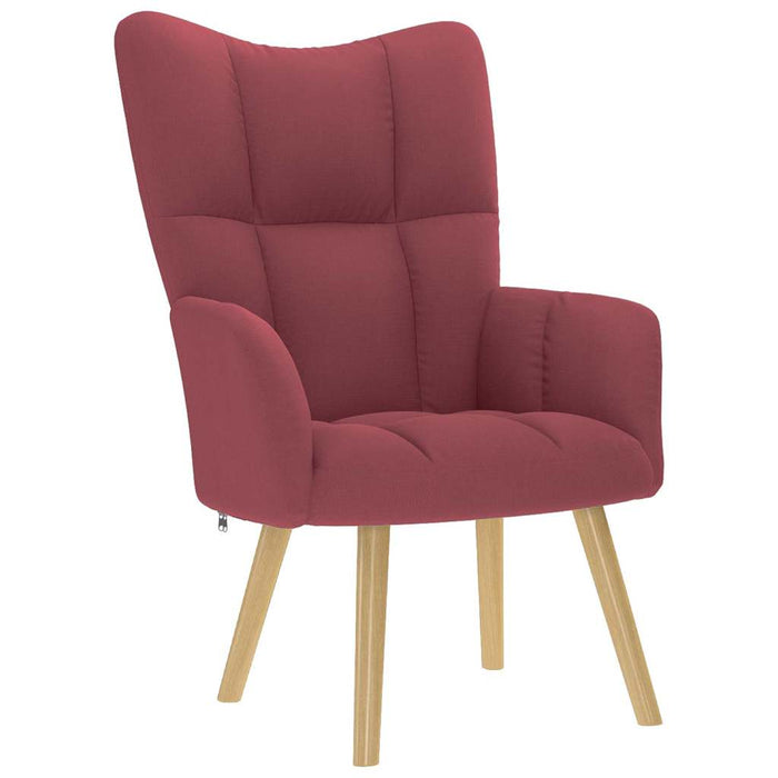 Scaun de relaxare cu taburet, roșu vin, textil - WALTI WALTI