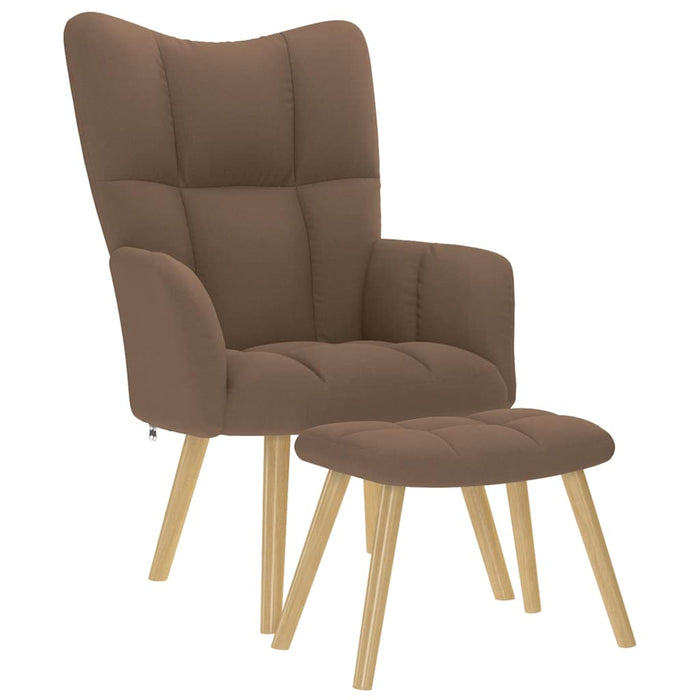 Scaun de relaxare cu taburet, maro, textil - WALTI WALTI