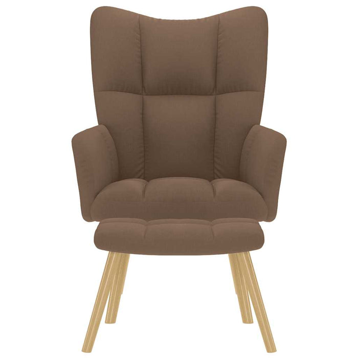 Scaun de relaxare cu taburet, maro, textil - WALTI WALTI