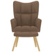 Scaun de relaxare cu taburet, maro, textil - WALTI WALTI