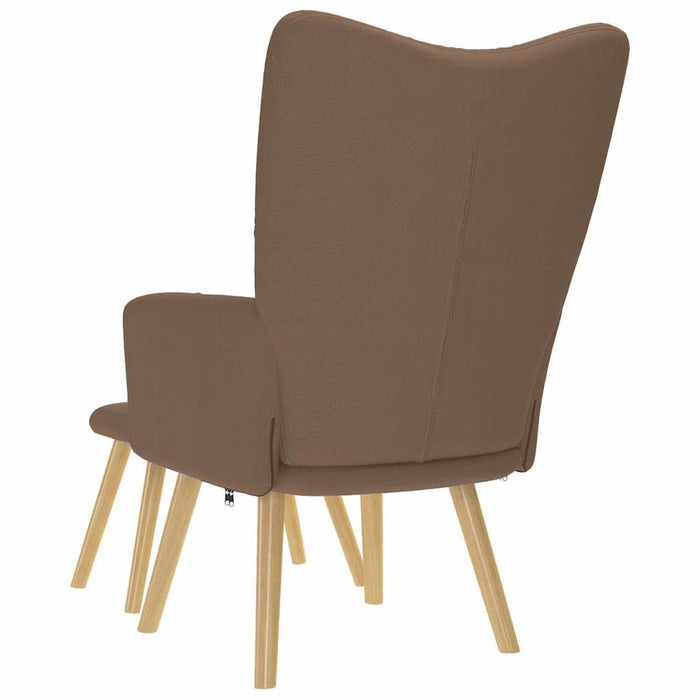 Scaun de relaxare cu taburet, maro, textil - WALTI WALTI