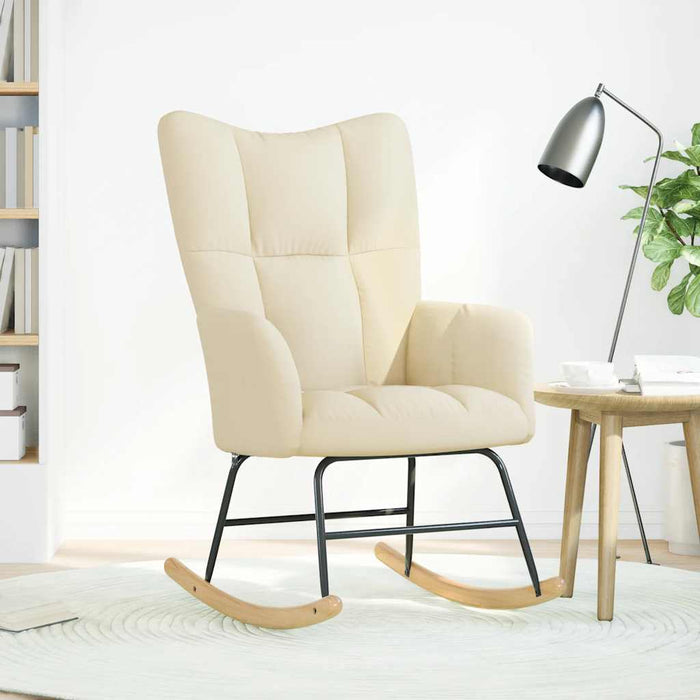 Scaun balansoar, crem, material textil WALTI