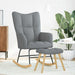 Scaun balansoar cu taburet, gri deschis, textil - WALTI WALTI