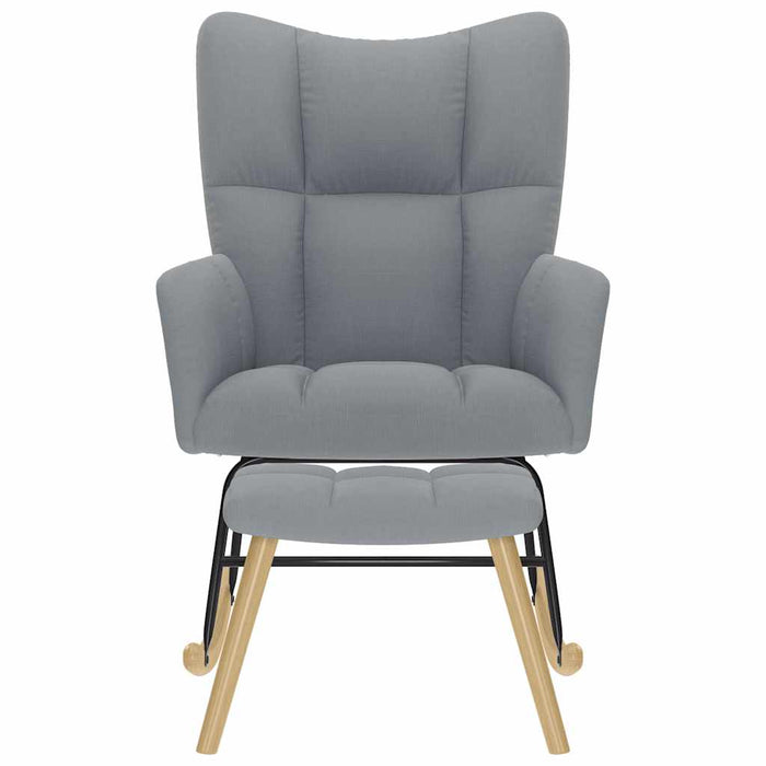 Scaun balansoar cu taburet, gri deschis, textil - WALTI WALTI