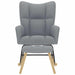 Scaun balansoar cu taburet, gri deschis, textil - WALTI WALTI