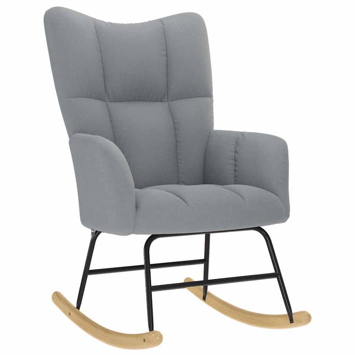 Scaun balansoar cu taburet, gri deschis, textil - WALTI WALTI