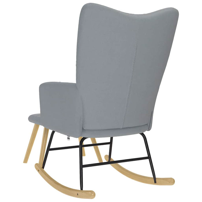 Scaun balansoar cu taburet, gri deschis, textil - WALTI WALTI