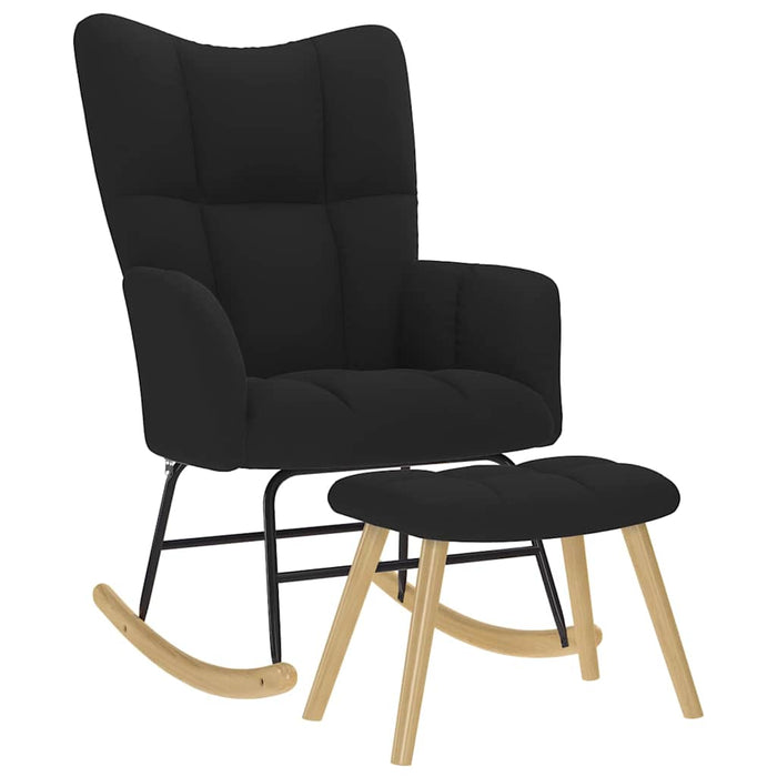 Scaun balansoar cu taburet, Negru, material textil - WALTI WALTI
