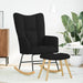 Scaun balansoar cu taburet, Negru, material textil - WALTI WALTI