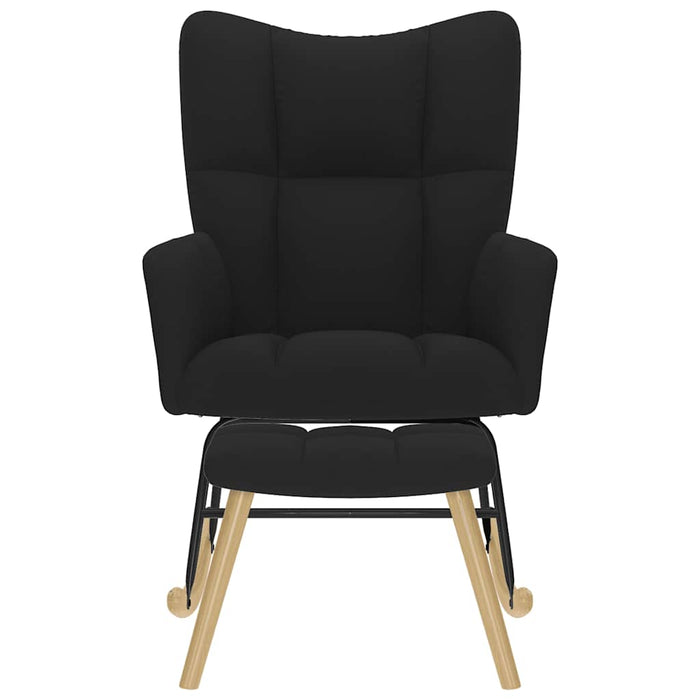 Scaun balansoar cu taburet, Negru, material textil - WALTI WALTI