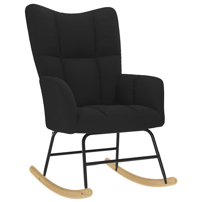 Scaun balansoar cu taburet, Negru, material textil - WALTI WALTI