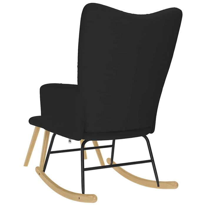 Scaun balansoar cu taburet, Negru, material textil - WALTI WALTI