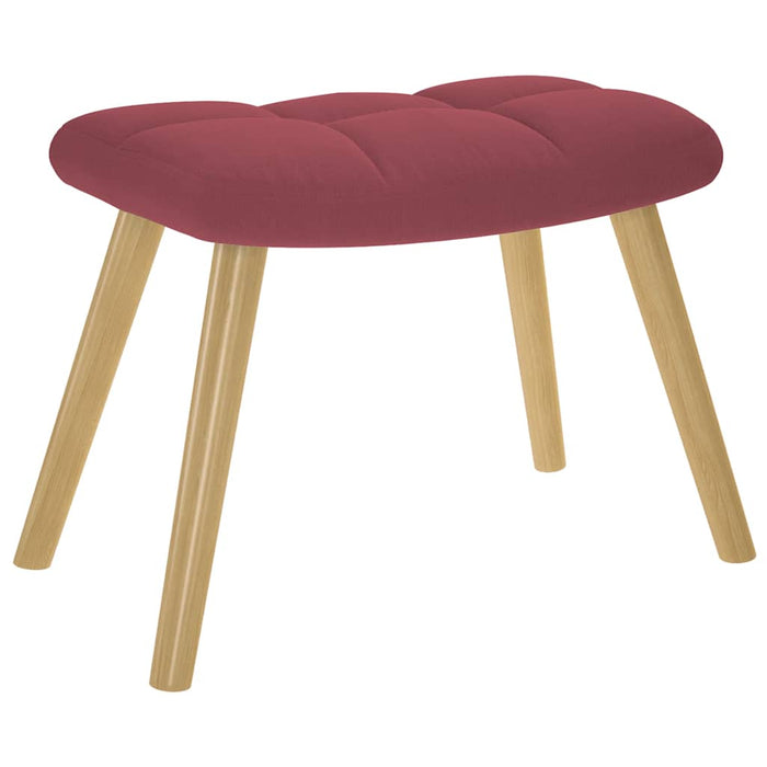 Scaun balansoar cu taburet, roșu vin, material textil - WALTI WALTI