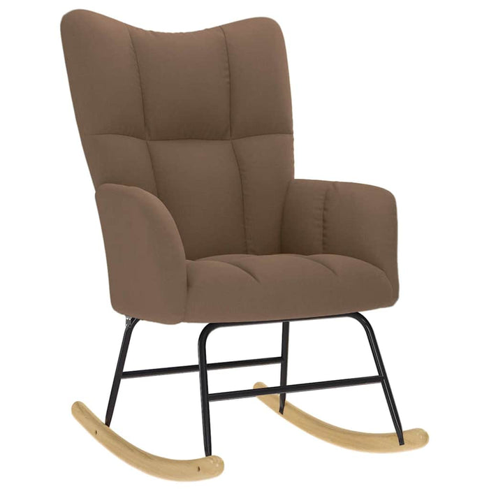 Scaun balansoar cu suport picioare, maro, material textil WALTI