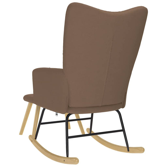Scaun balansoar cu suport picioare, maro, material textil WALTI