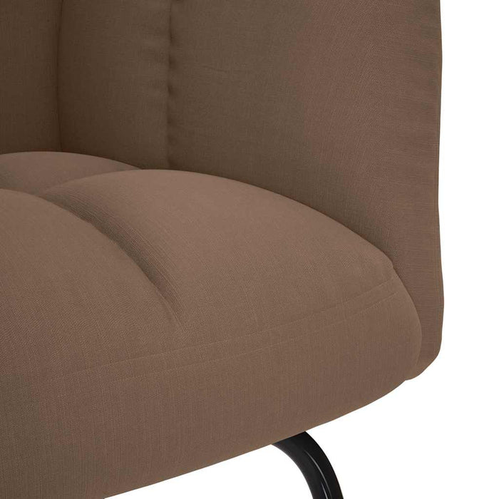 Scaun balansoar cu suport picioare, maro, material textil WALTI