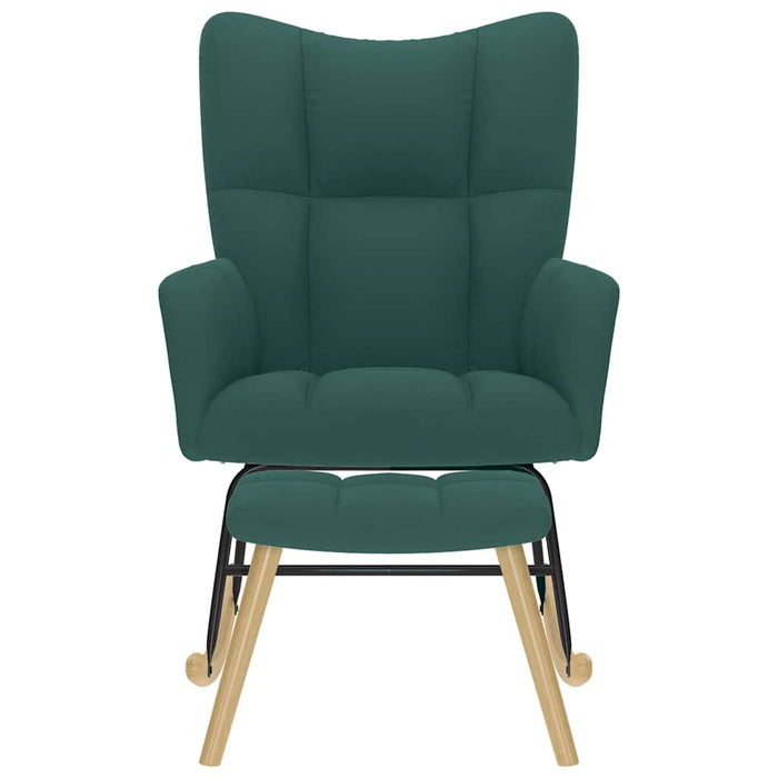 Scaun balansoar cu taburet, verde închis, textil - WALTI WALTI