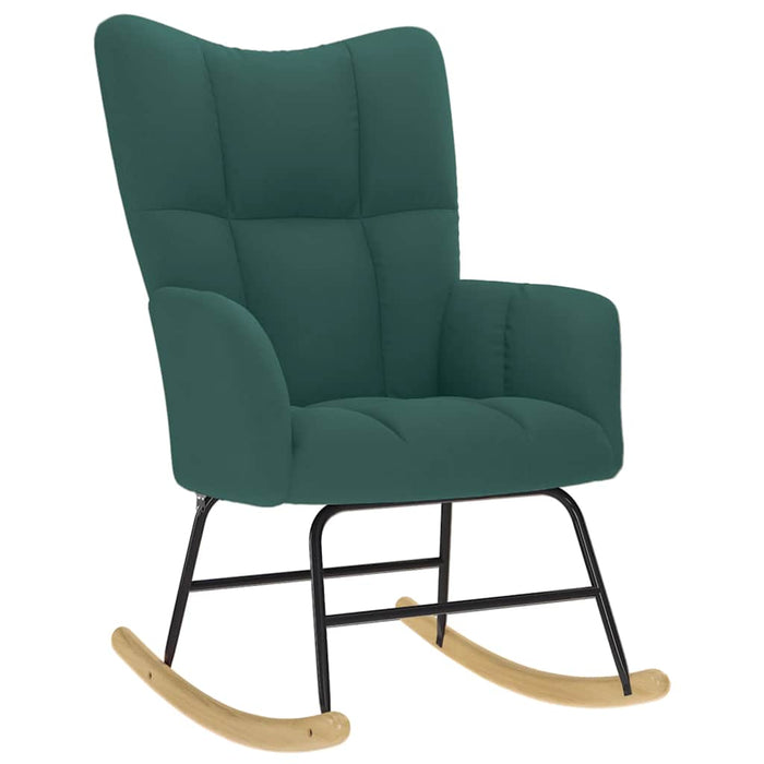 Scaun balansoar cu taburet, verde închis, textil - WALTI WALTI