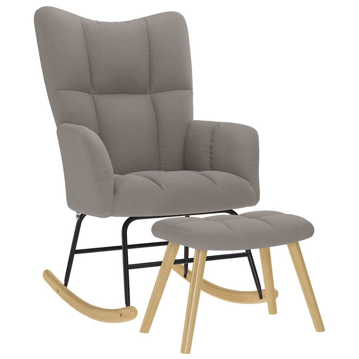 Scaun balansoar cu taburet, gri taupe, material textil - WALTI WALTI