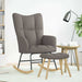 Scaun balansoar cu taburet, gri taupe, material textil - WALTI WALTI