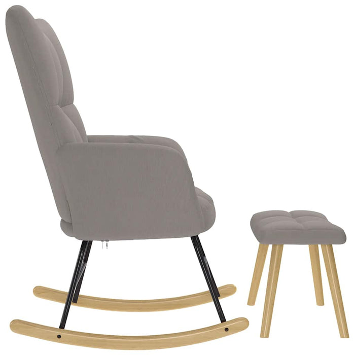Scaun balansoar cu taburet, gri taupe, material textil - WALTI WALTI