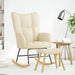 Scaun balansoar cu taburet, crem, material textil - WALTI WALTI