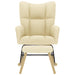 Scaun balansoar cu taburet, crem, material textil - WALTI WALTI