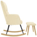 Scaun balansoar cu taburet, crem, material textil - WALTI WALTI