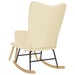 Scaun balansoar cu taburet, crem, material textil - WALTI WALTI