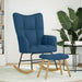 Scaun balansoar cu taburet, albastru, material textil - WALTI WALTI