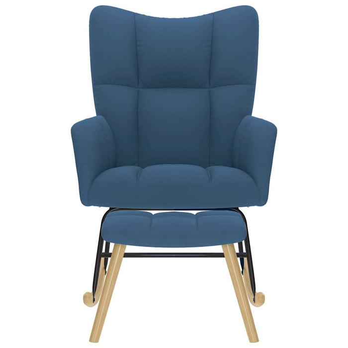 Scaun balansoar cu taburet, albastru, material textil - WALTI WALTI