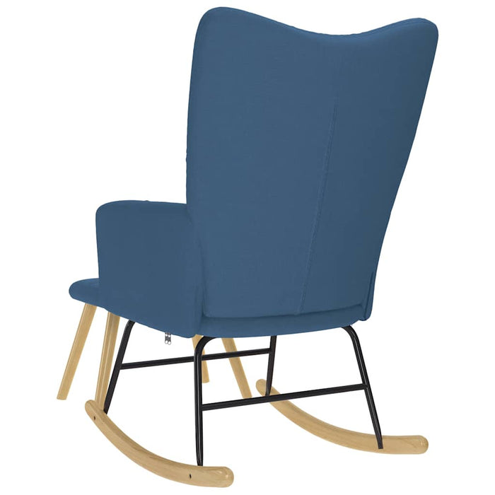 Scaun balansoar cu taburet, albastru, material textil - WALTI WALTI