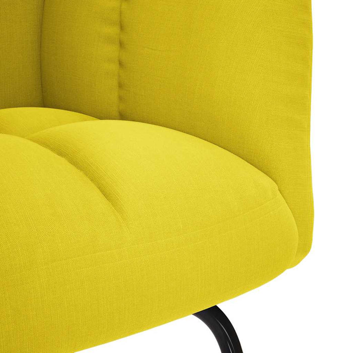 Scaun balansoar cu taburet din material galben deschis - WALTI WALTI