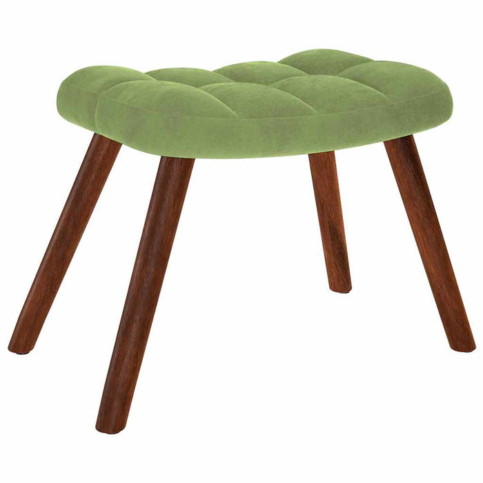 Scaun de relaxare cu taburet, verde deschis, catifea - WALTI WALTI