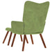 Scaun de relaxare cu taburet, verde deschis, catifea - WALTI WALTI