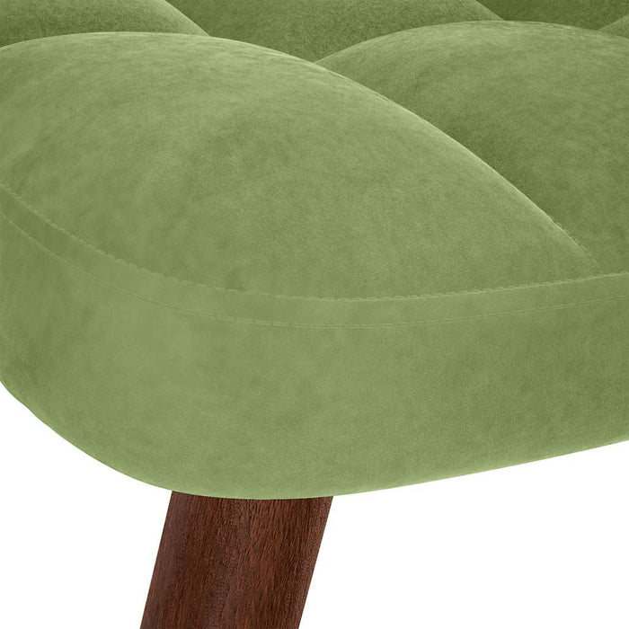 Scaun de relaxare cu taburet, verde deschis, catifea - WALTI WALTI