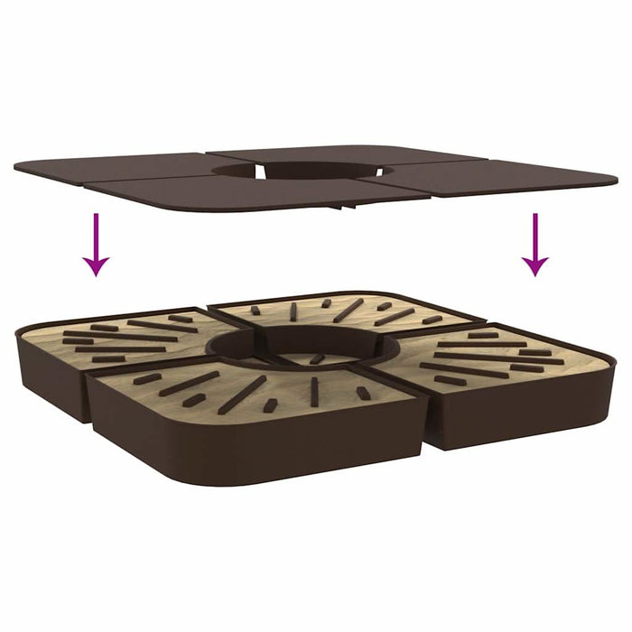 Set bază de umbrelă soare 4 piese pentru suport cruce 100 kg PP - WALTI WALTI