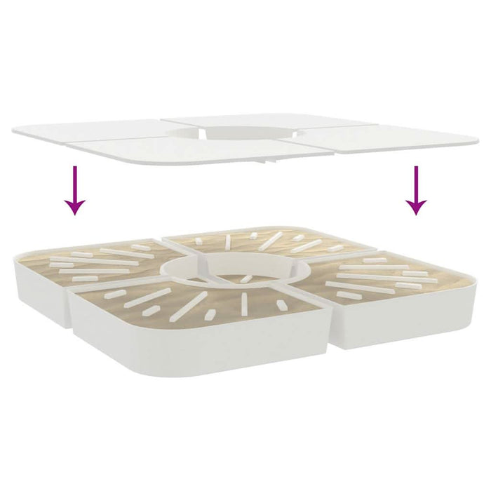 Set bază de umbrelă soare 4 piese pentru suport cruce 100 kg PP - WALTI WALTI