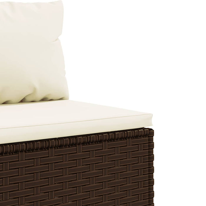 Set mobilier de grădină cu perne, 6 piese, maro, poliratan WALTI