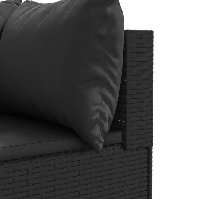 Set mobilier de grădină cu perne, 6 piese, negru, poliratan - WALTI WALTI