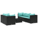 Set mobilier de grădină cu perne, 6 piese, negru, poliratan - WALTI WALTI