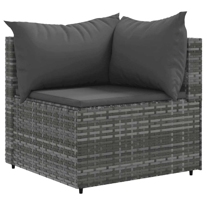 Set mobilier de grădină cu perne, 7 piese, gri, poliratan - WALTI WALTI